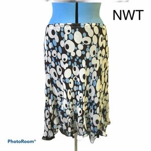 NWT Sunny Leigh Semi Sheer Geometric Skirt